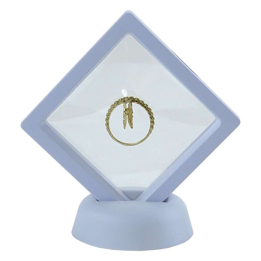Expositor Flutuante para Joias - 7x7 cm. Branco