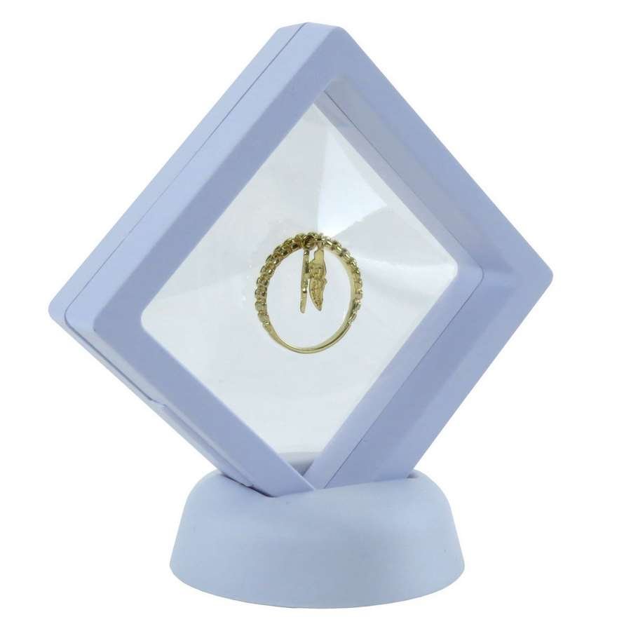 Expositor Flutuante para Joias - 7x7 cm. Branco