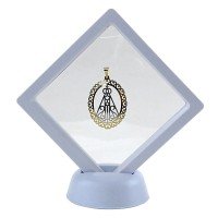 Expositor Flutuante para Joias - 9x9 cm. Branco