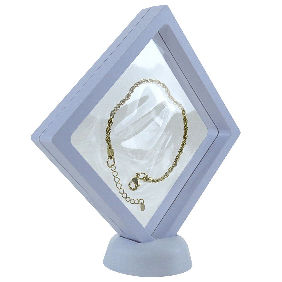 Expositor Flutuante para Joias - 11x11 cm. Branco