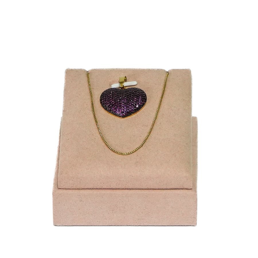 Expositor Deluxe para Gargantilha e Pingente Camurça Rosa