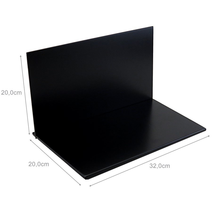 Base Expositora com Fundo para Vitrine de Joias - 32x20x20cm Preto