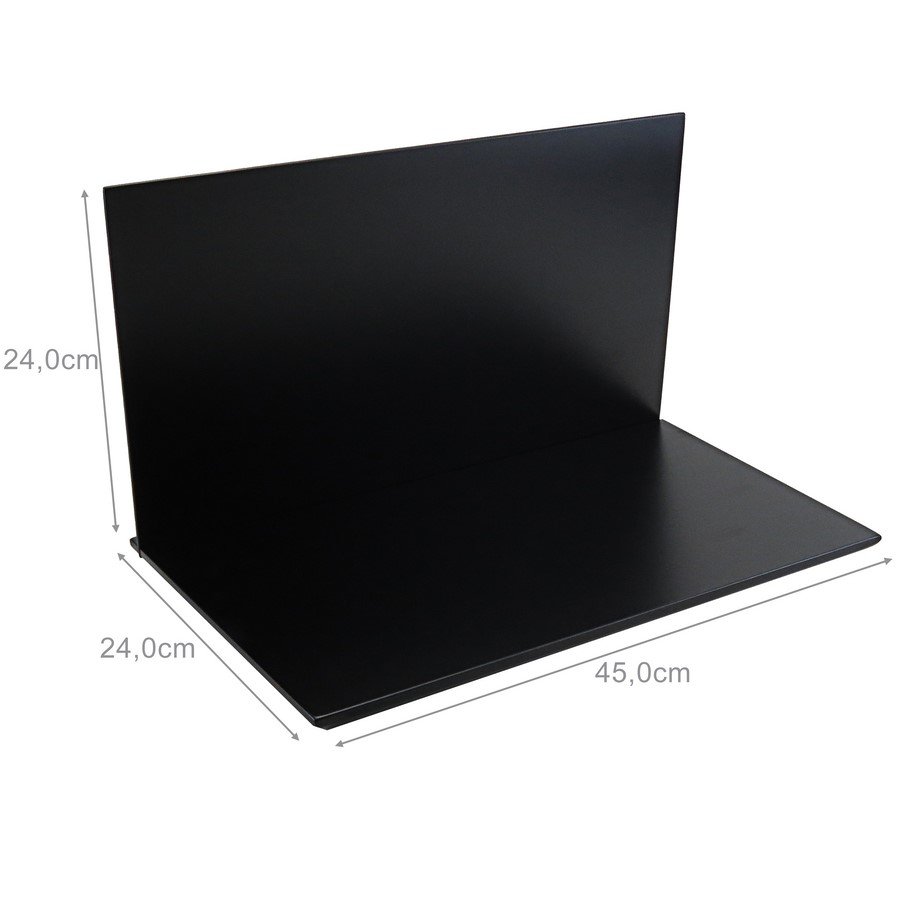 Base Expositora com Fundo para Vitrine de Joias - 45x24x2cm Preto