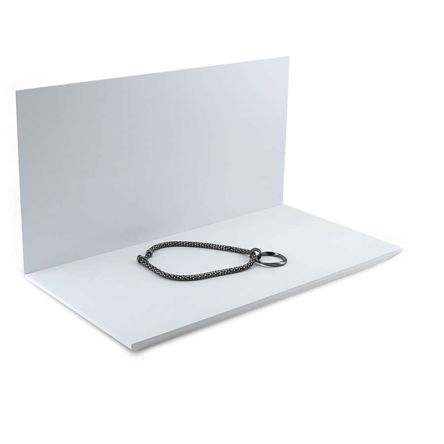 Base Expositora com Fundo para Vitrine de Joias - 45x24x2cm Branco D