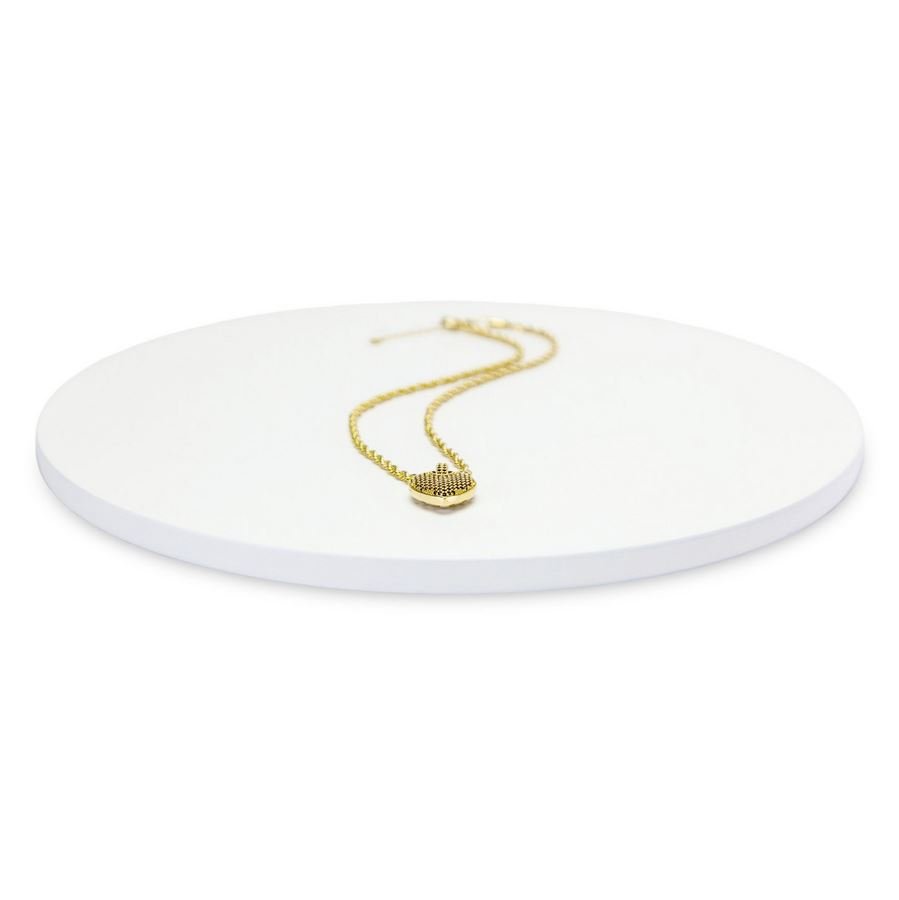 Base Expositora Amadeirada Redonda - 26x0,9 cm Branco