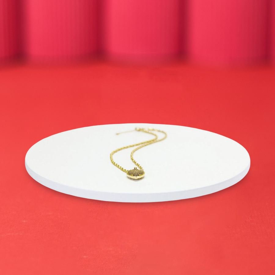 Base Expositora Amadeirada Redonda - 26x0,9 cm Branco