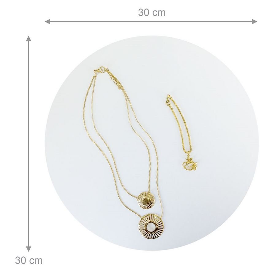 Base Expositora Amadeirada Redonda - 30x0,9 cm Branco