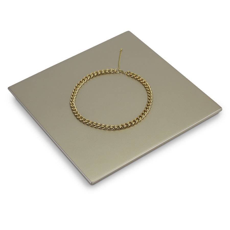 Base Expositora para Vitrine de Joias - 25x25x2 cm. Champagne