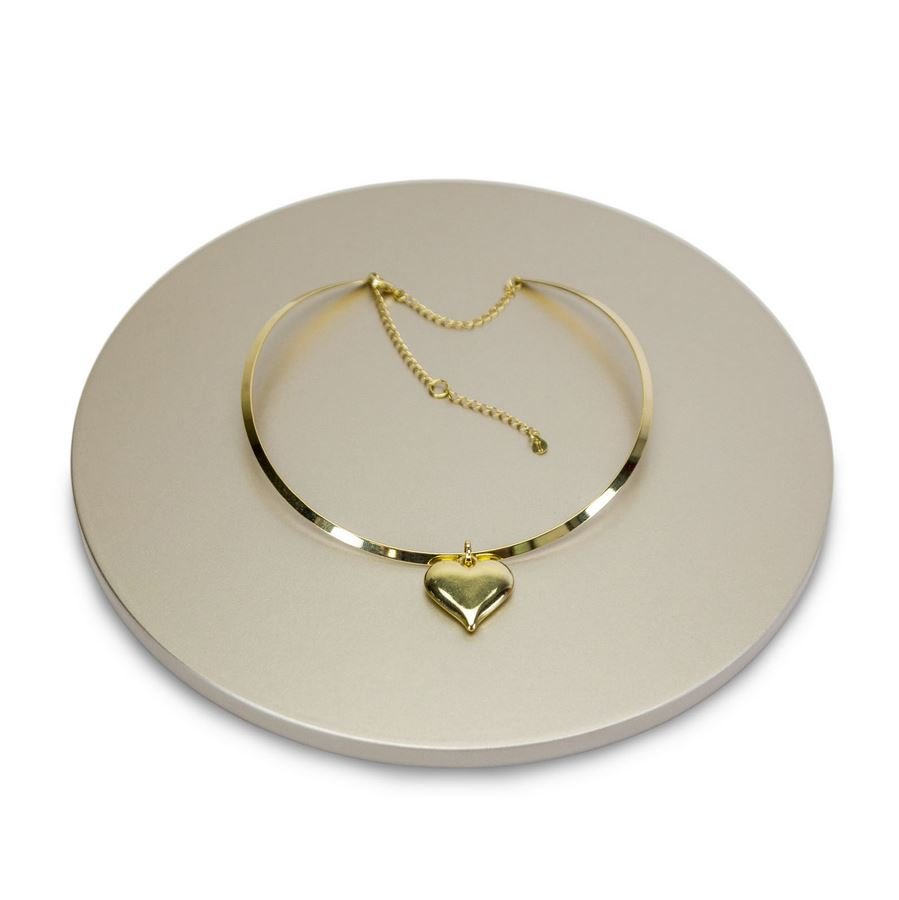 Base Amadeirada Redonda P 23x0,9 cm Champagne