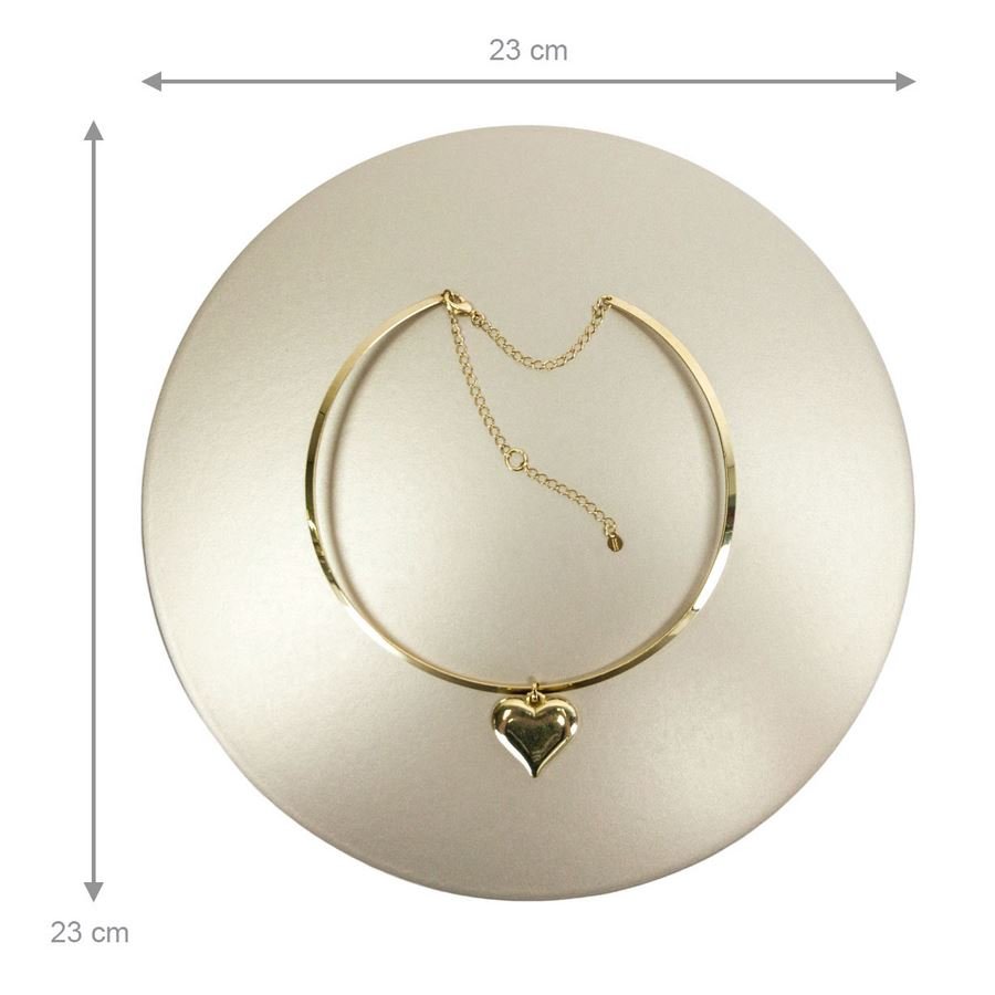 Base Amadeirada Redonda P 23x0,9 cm Champagne
