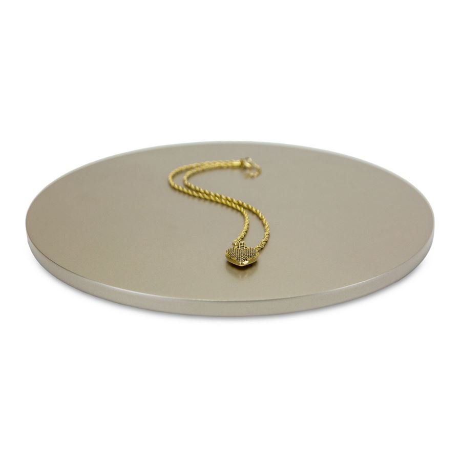 Base Amadeirada Redonda M 26x0,9 cm Champagne