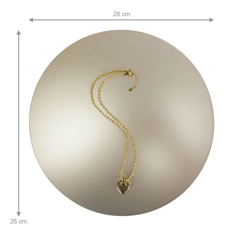 Base Amadeirada Redonda M 26x0,9 cm Champagne