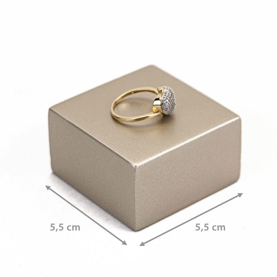 Expositor Médio Amadeirado para Joias - 5x5x3 cm. Champagne