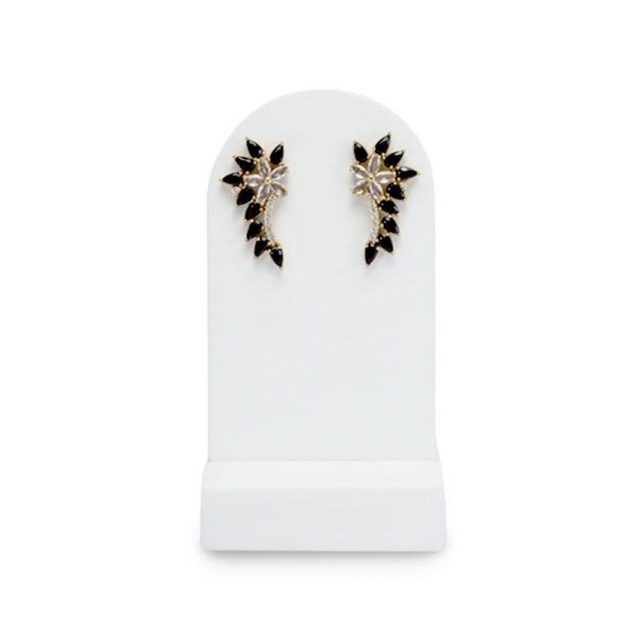 Expositor Amadeirado Brinco Redondo M 10x5x3,5 cm Branco