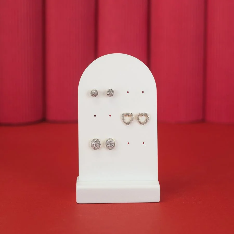 Expositor Amadeirado Brinco Multiplo P 12,5x7x3,5 cm Branco