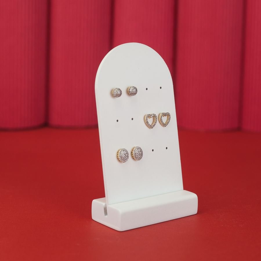 Expositor Amadeirado Brinco Multiplo P 12,5x7x3,5 cm Branco