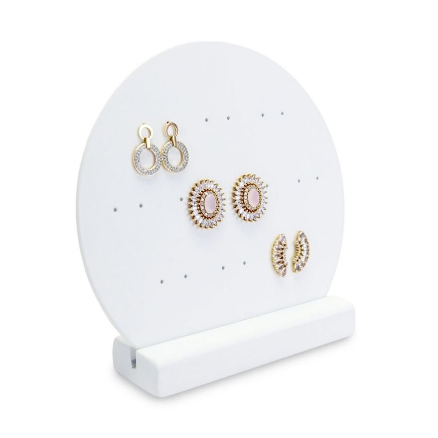 Expositor Amadeirado Multiplo Circulo 14,5x13,5x3,5 cm Branco