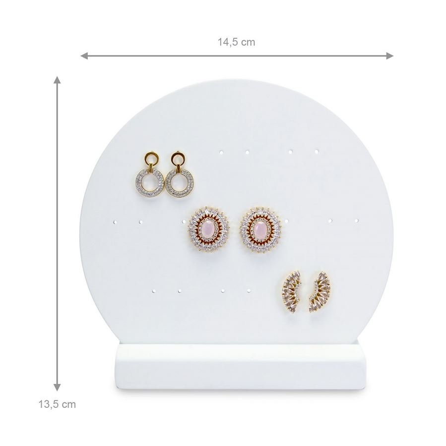 Expositor Amadeirado Multiplo Circulo 14,5x13,5x3,5 cm Branco