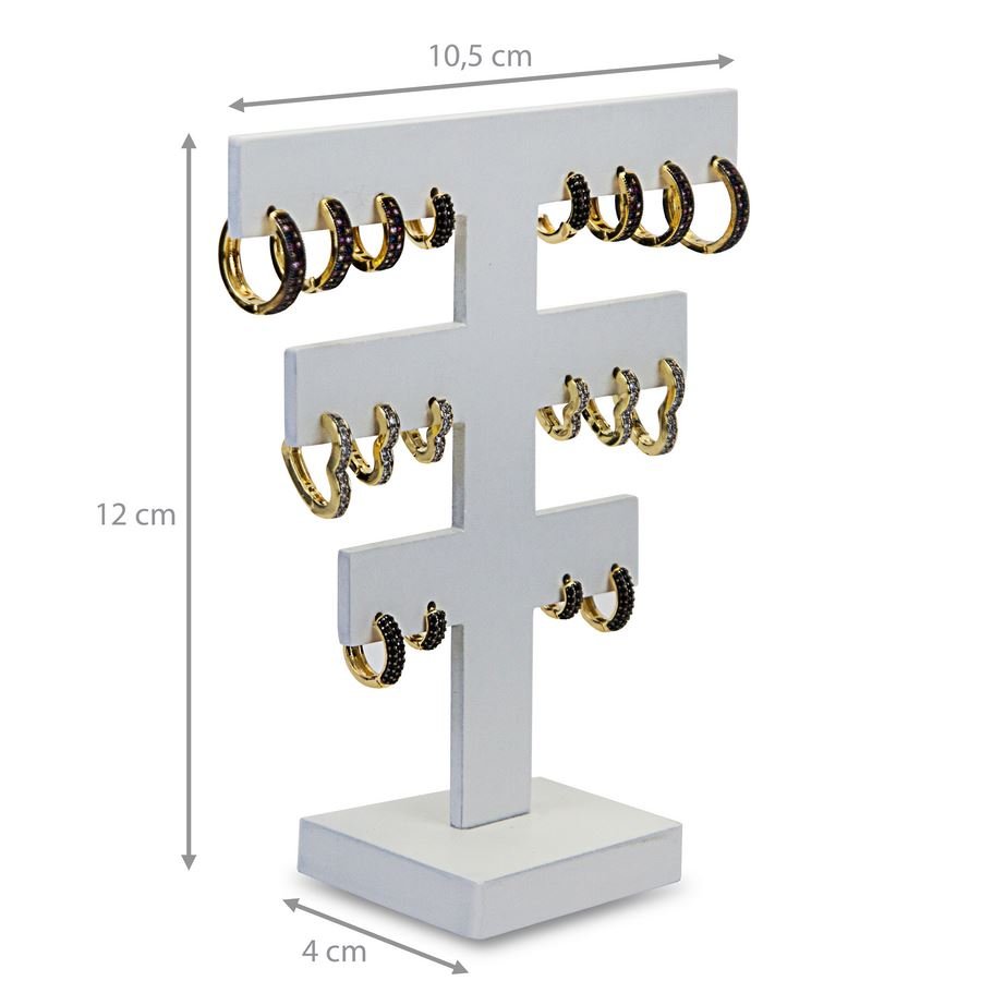 Expositor Grande para Brincos - 10,5x4x12 cm. Branco