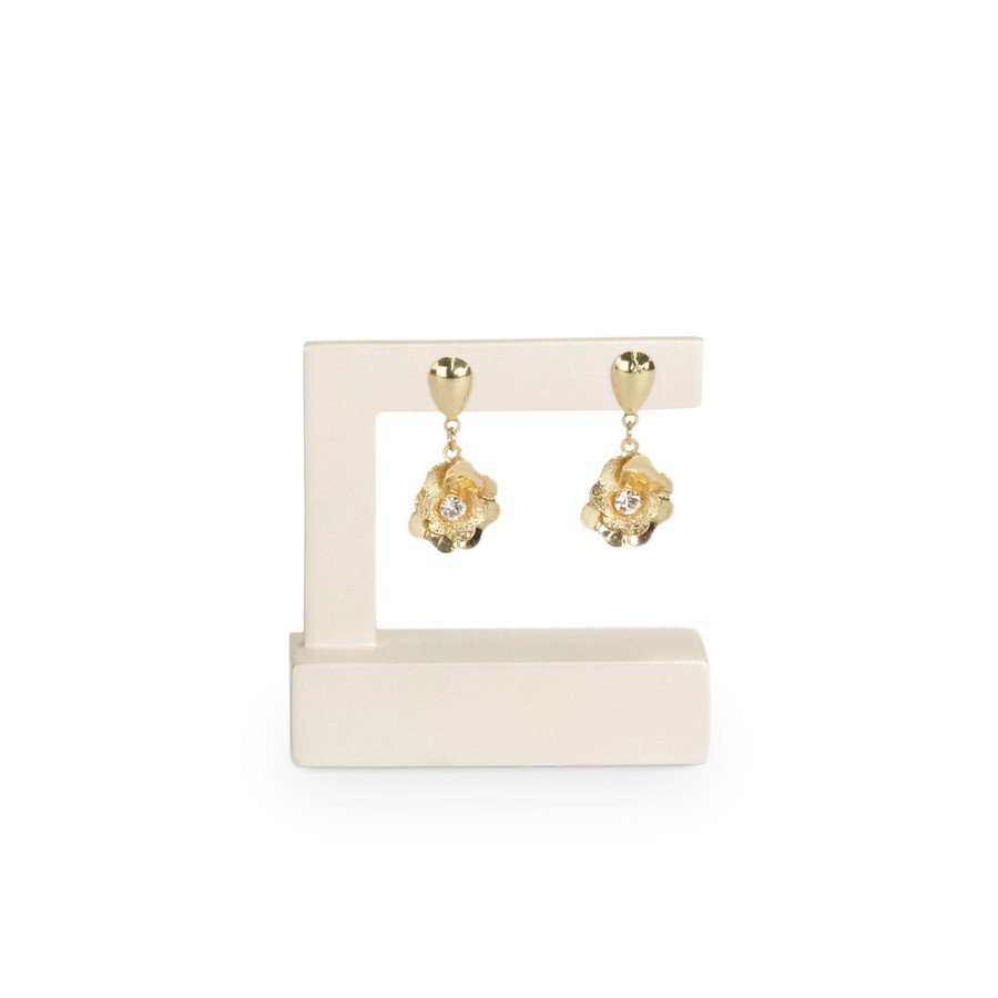 Expositor Pequeno Vazado para Brincos - 6,5x7 cm. Branco Pérola