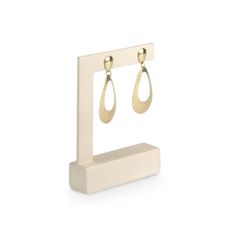 Expositor Médio Vazado para Brincos - 6x9 cm. Branco Pérola