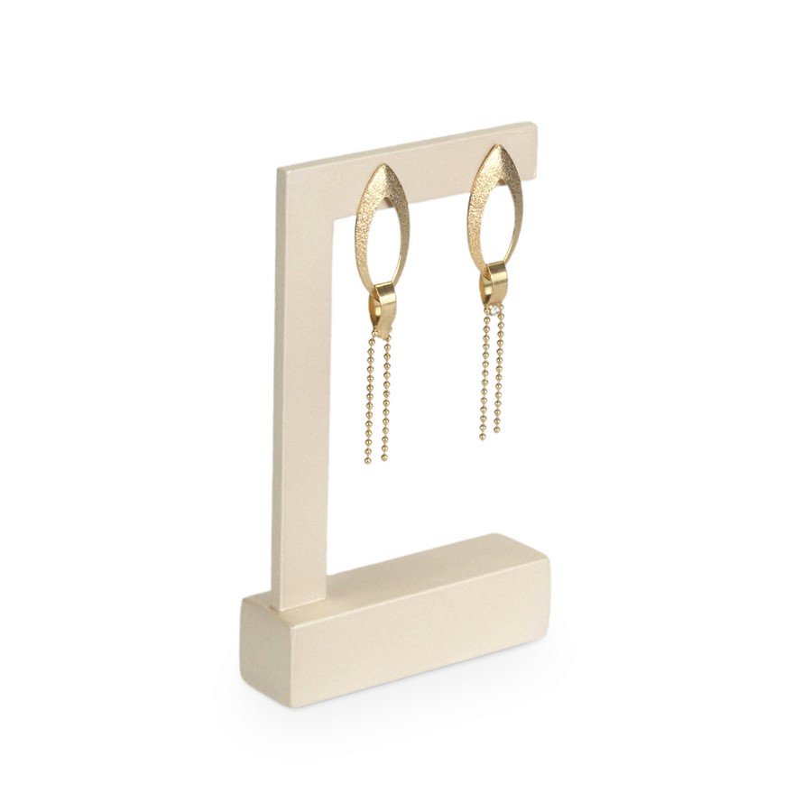 Expositor Grande Vazado para Brincos - 6x11 cm. Branco Pérola