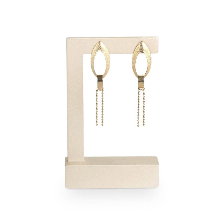 Expositor Grande Vazado para Brincos - 6x11 cm. Branco Pérola