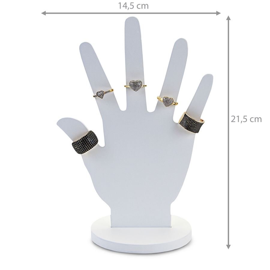 Mão Expositora para Joias - 14,5x4x21,5 cm. Branco