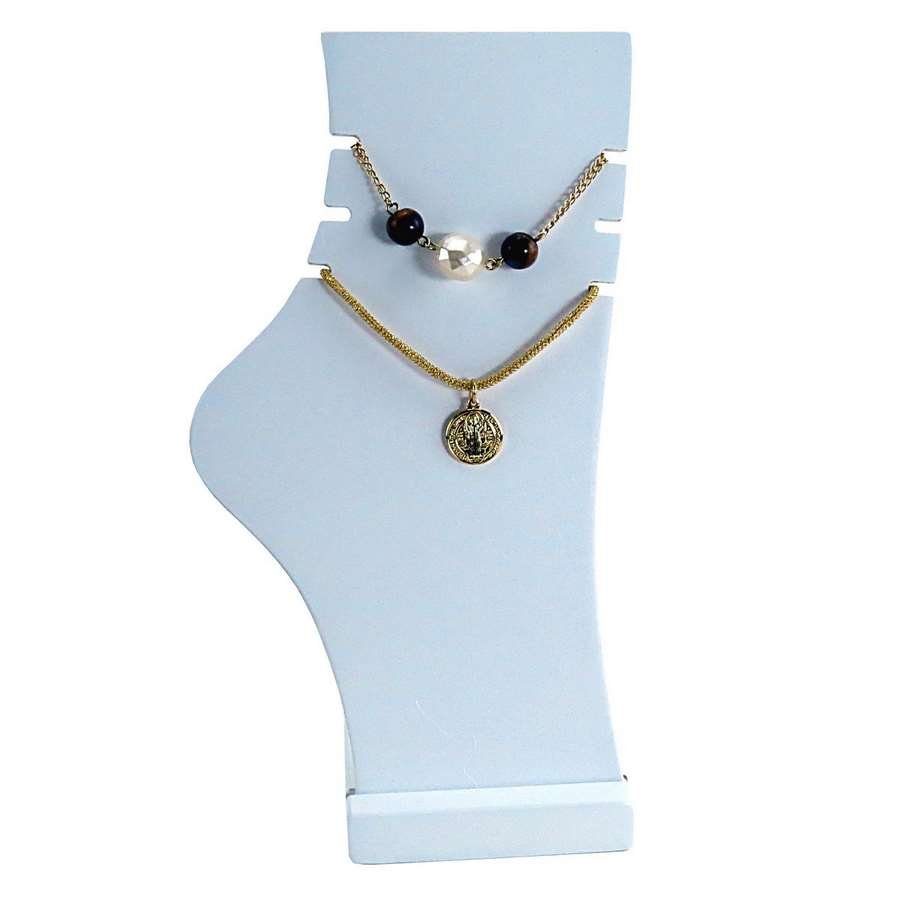 Tornozeleira Expositora para Joias - 11x22,5 cm. Branco