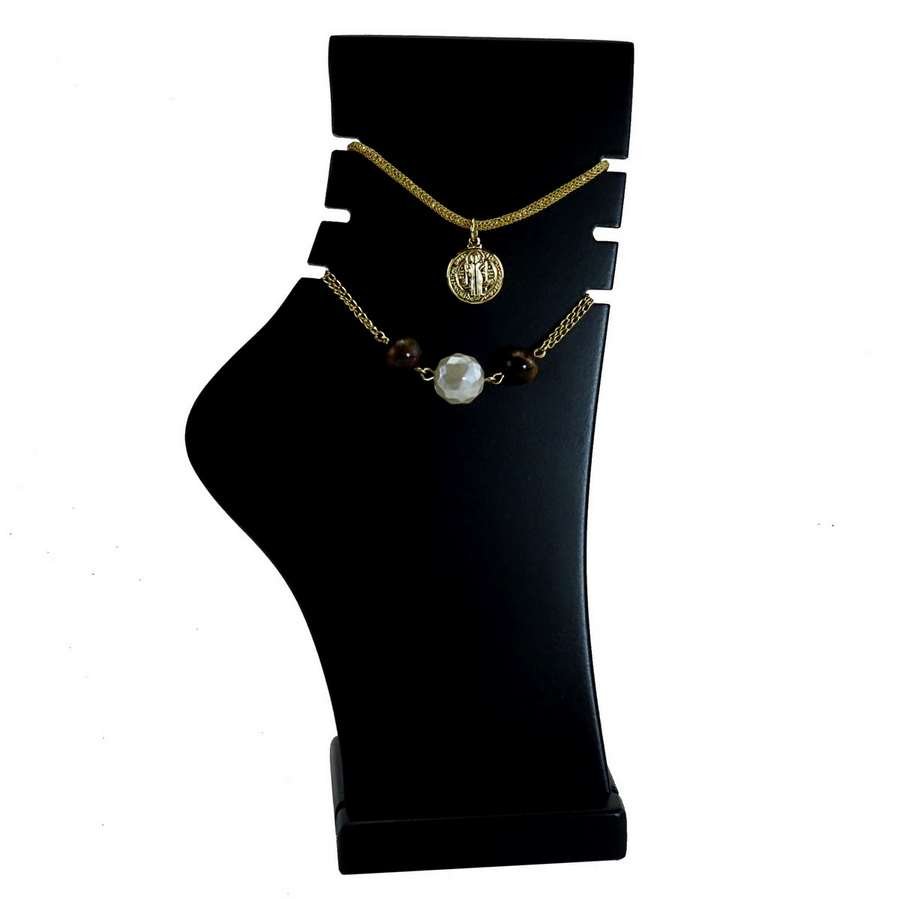 Tornozeleira Expositora para Joias - 11x22,5 cm. Preto