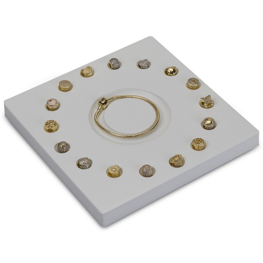 Expositor para Berloqueira e Pulseira - 17,5x17,5x2 cm. Branco