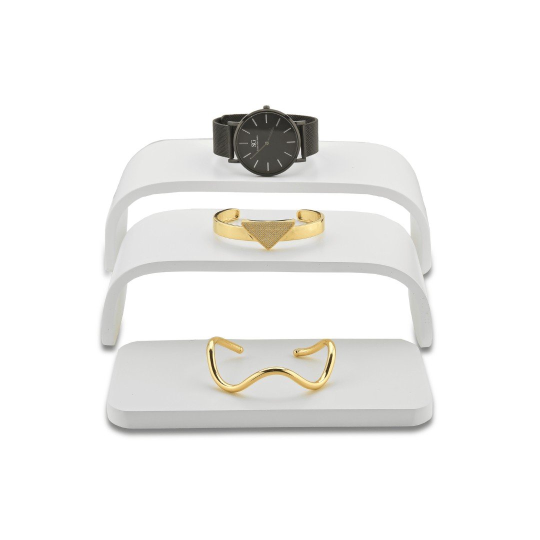 Expositor Amadeirado Trio Nexus Branco