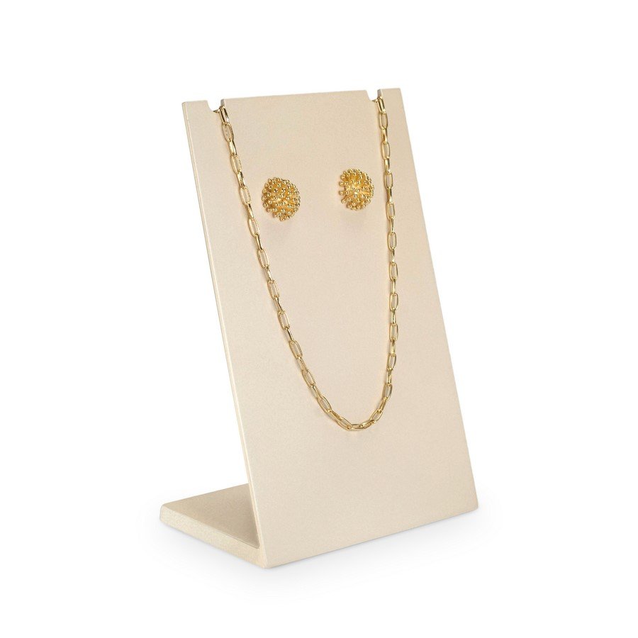 Expositor Grande para Brincos e Gargantilhas - 14,5x22 cm. Branco Pérola