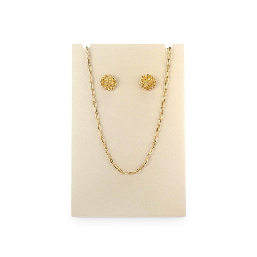 Expositor Grande para Brincos e Gargantilhas - 14,5x22 cm. Branco Pérola