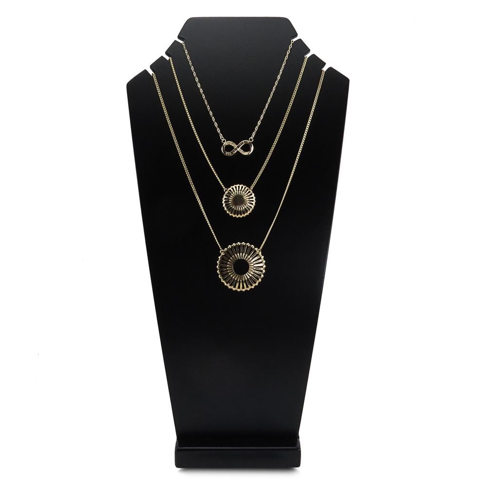 Busto Expositor Médio para Brincos e Gargantilhas - 35 cm. Preto