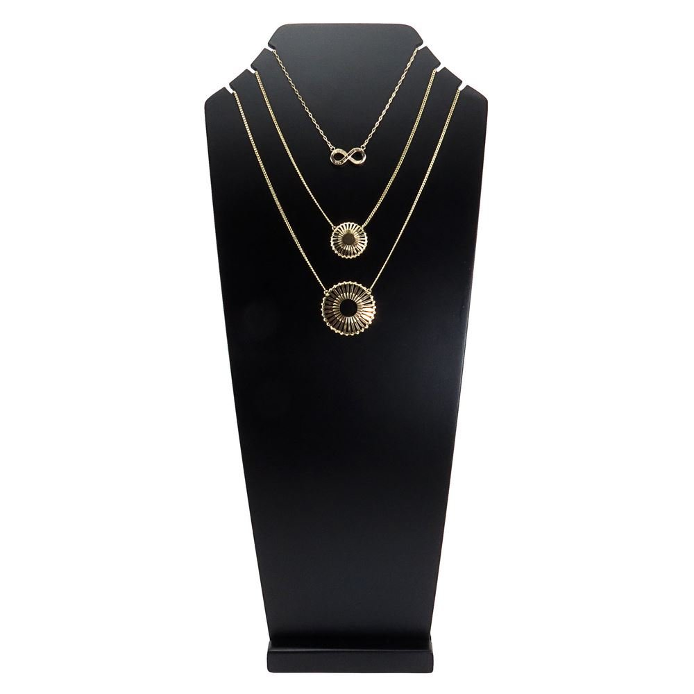 Busto Expositor Grande para Brincos e Gargantilhas - 45 cm. Preto