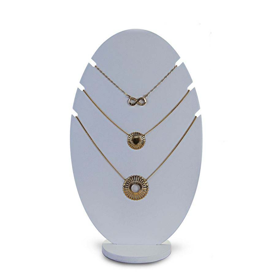 Expositor Amadeirado Oval 3 Gargantilha 