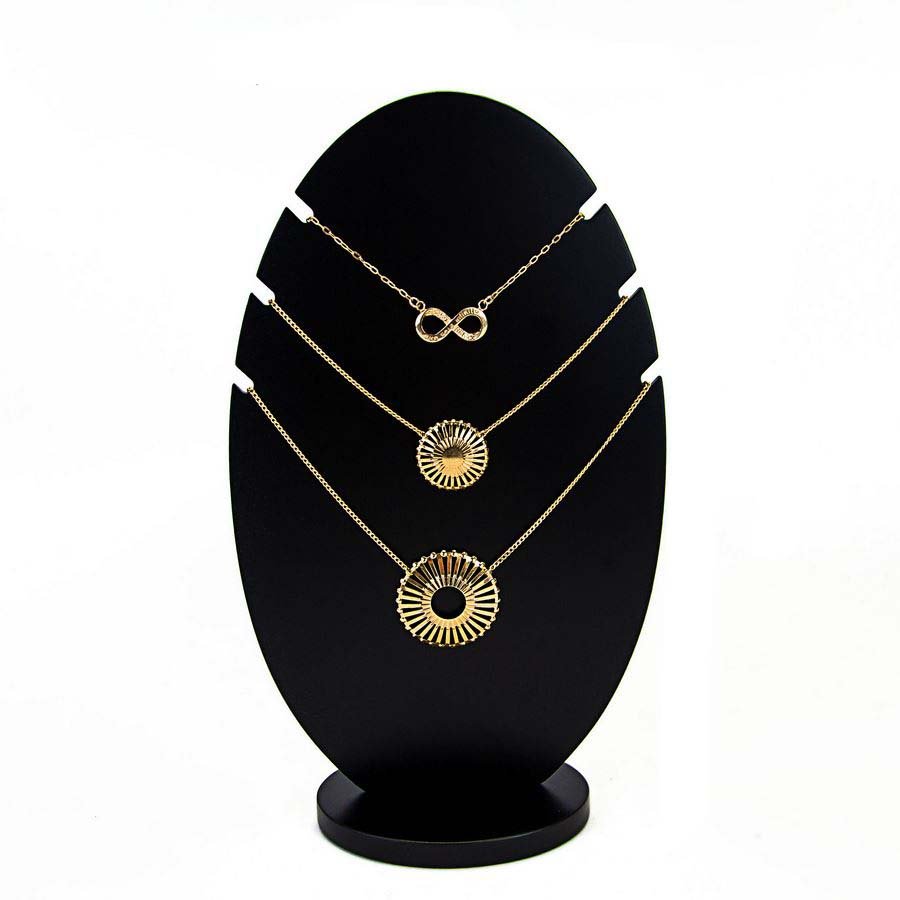 Expositor Amadeirado Oval 3 Gargantilha 