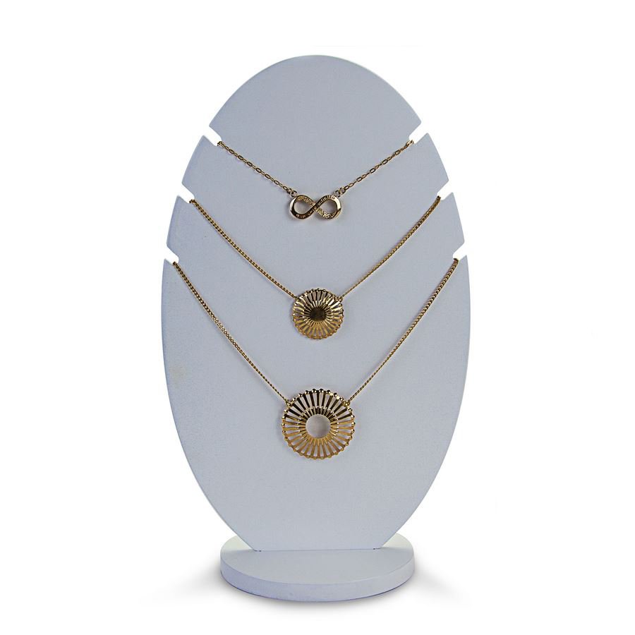 Expositor Amadeirado Oval 3 Gargantilha 