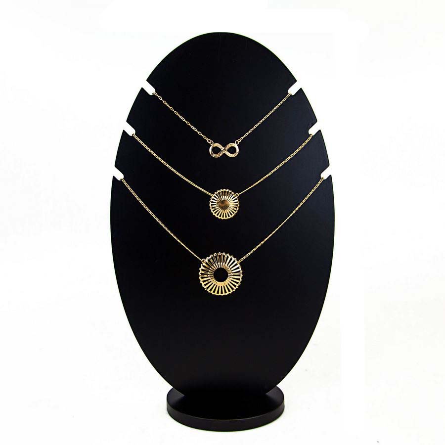 Expositor Amadeirado Oval 3 Gargantilha 