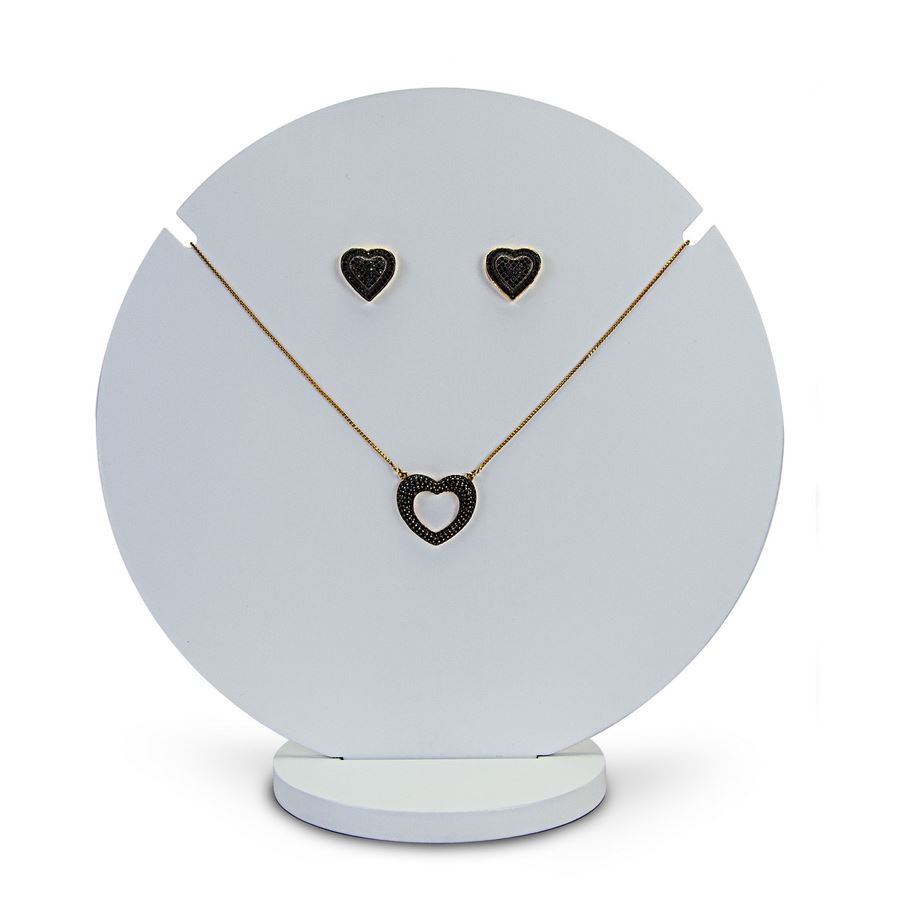 Expositor Amadeirado Circular Brinco e Gargantilha 