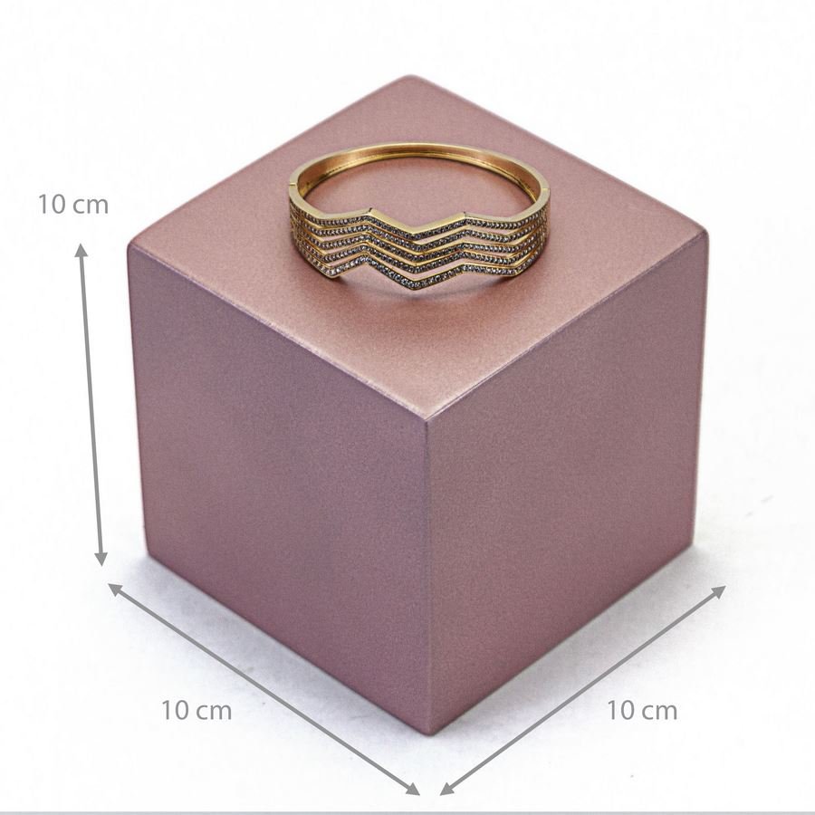 Base Cubo Amadeirada 10x10x10 Rosa Make
