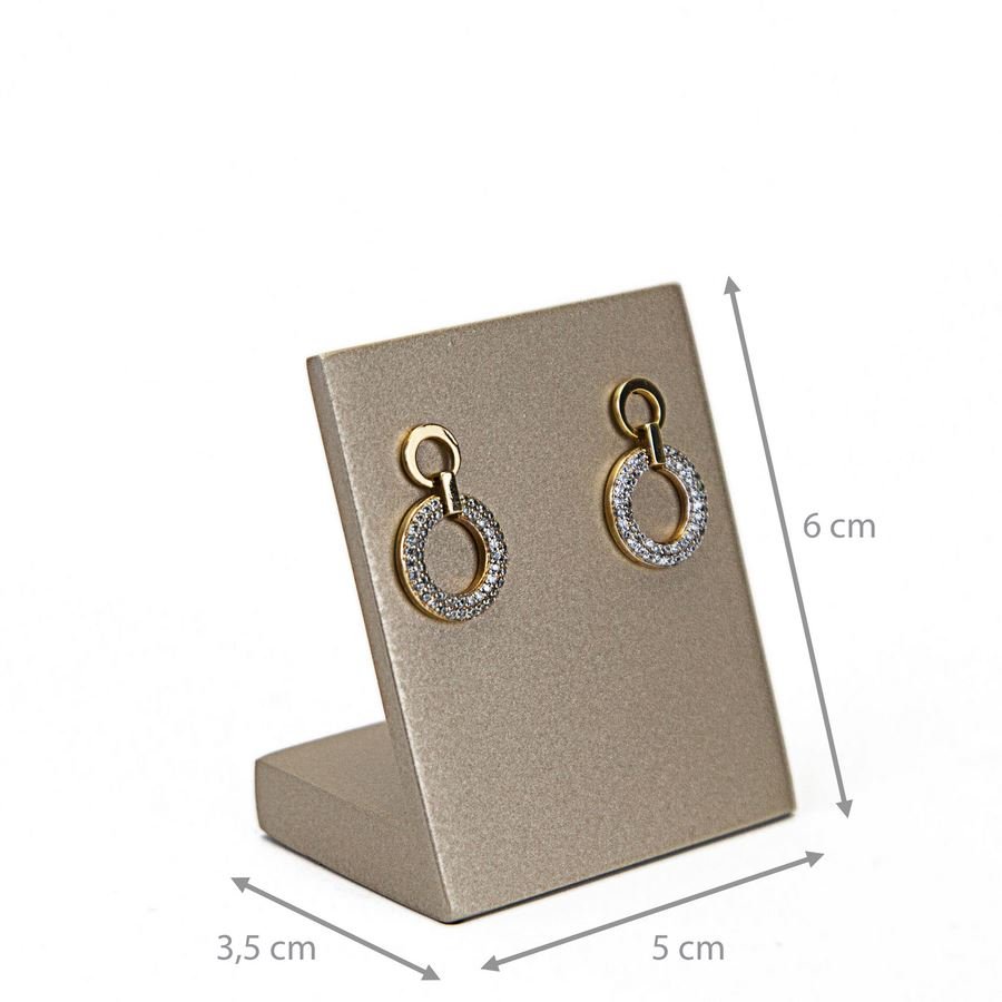 Expositor Pequeno Amadeirado para Brincos - 3,5x5x6 cm. Champagne