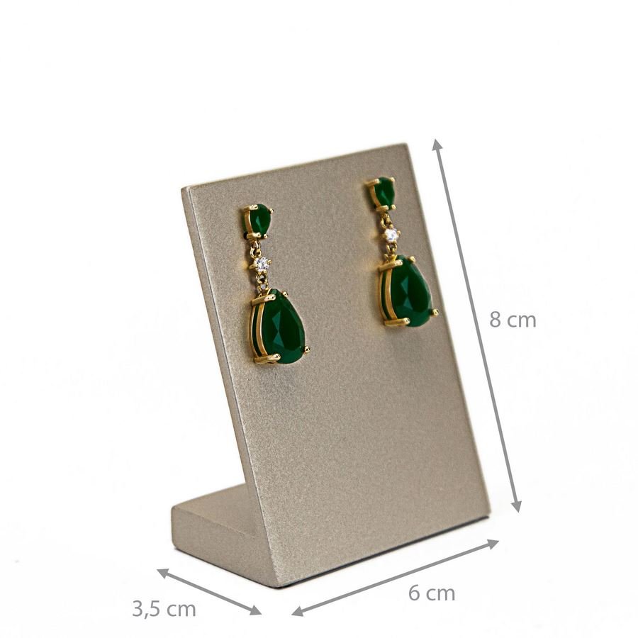 Expositor Médio Amadeirado para Brincos - 6x3,5x8 cm. Champagne