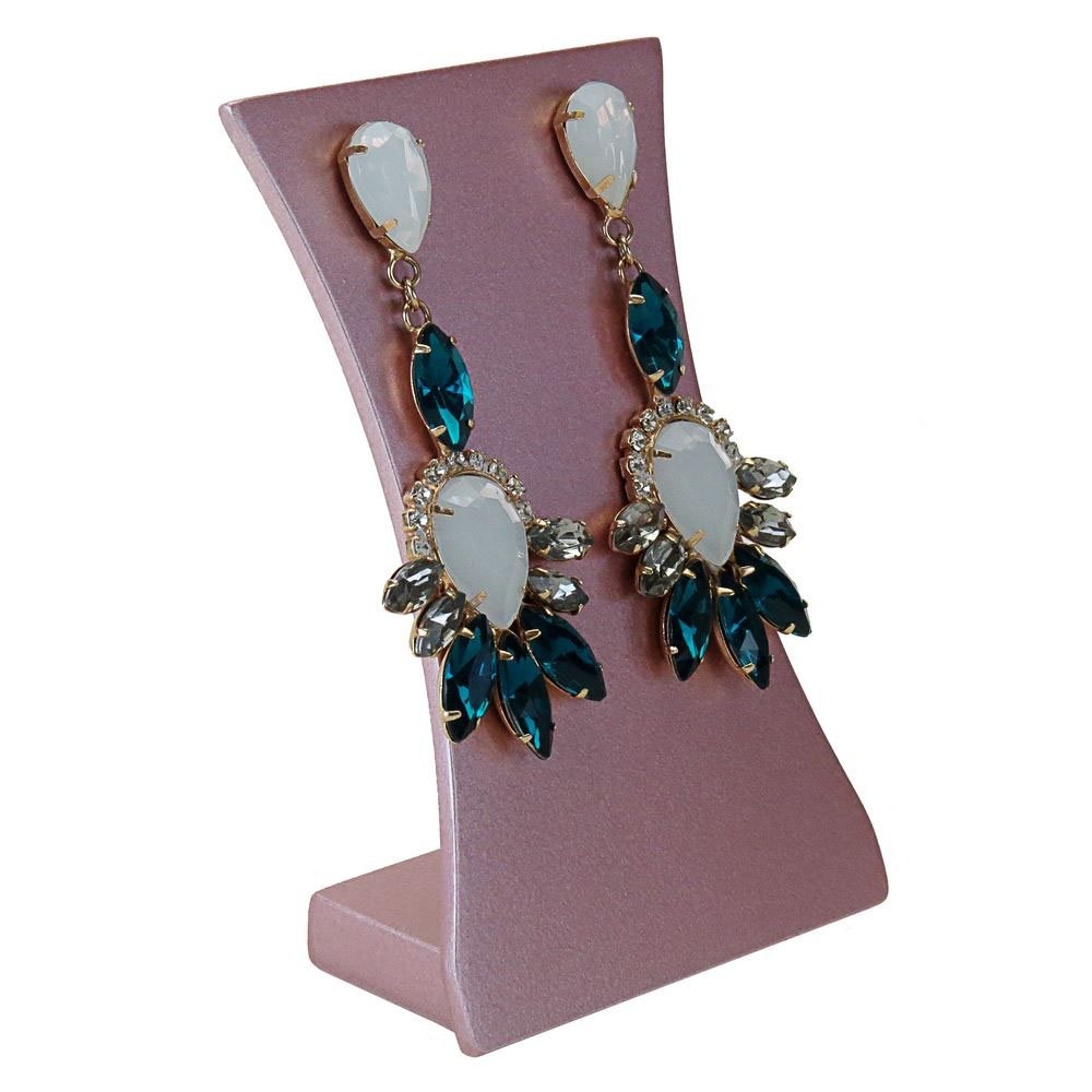 Expositor Grande Amadeirado para Brincos - 7x11x3,4 cm. Rosa Make
