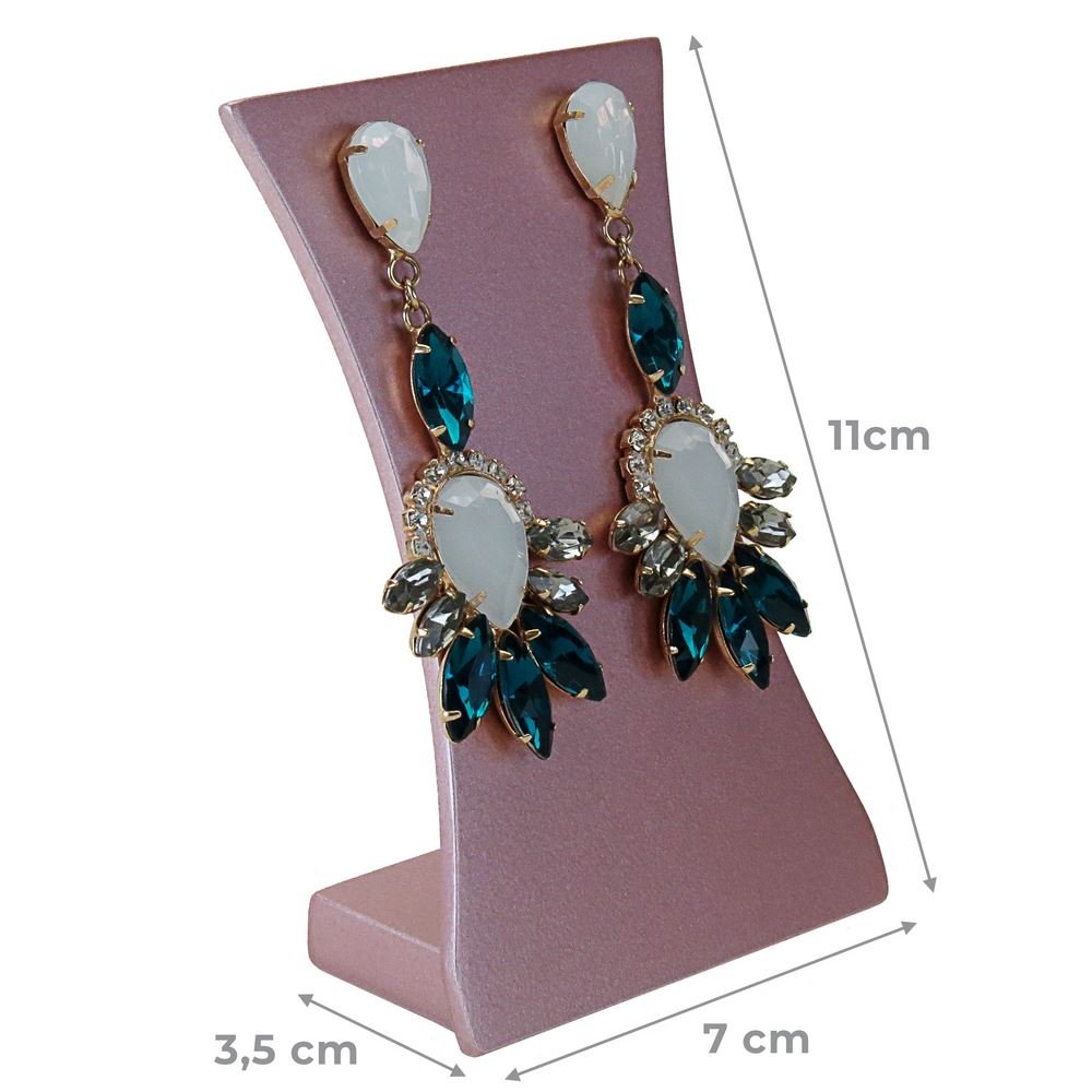 Expositor Grande Amadeirado para Brincos - 7x11x3,4 cm. Rosa Make