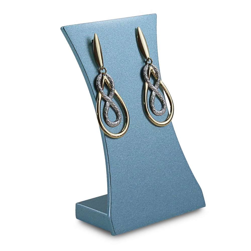 Expositor Grande Amadeirado para Brincos - 7x11x3,4 cm. Azul Perolado