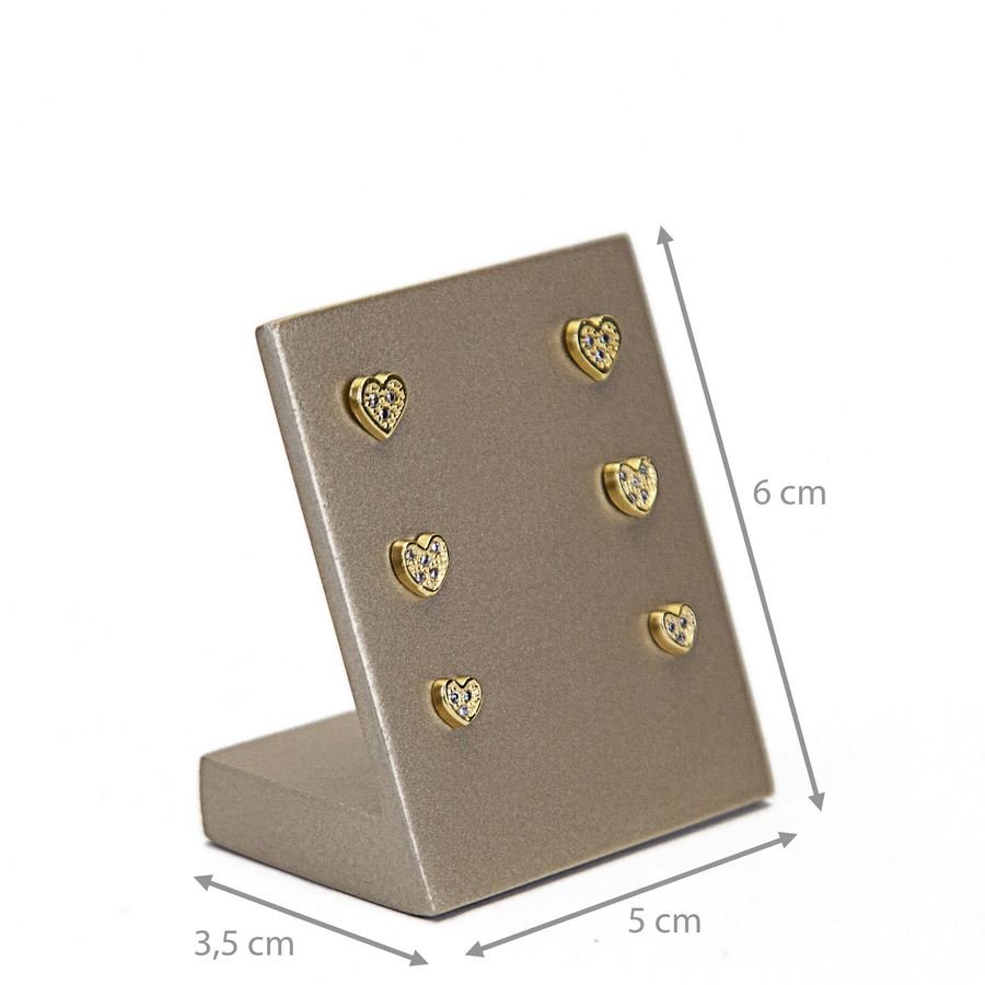 Expositor Pequeno para Trios de Brincos - 3,5x5x6 cm. Champagne