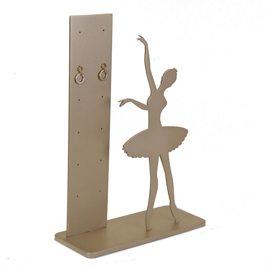 Expositor de Trios de Brincos 'Bailarina' - 19x8x27,5 cm. Champagne