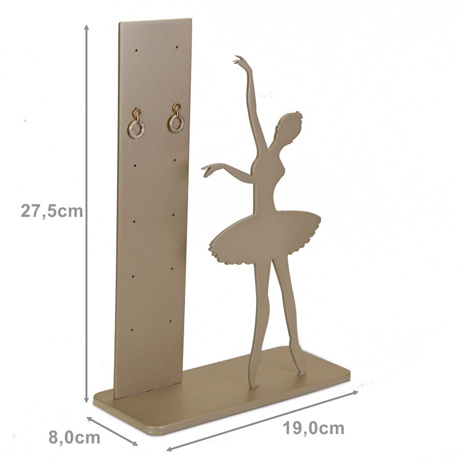 Expositor de Trios de Brincos 'Bailarina' - 19x8x27,5 cm. Champagne